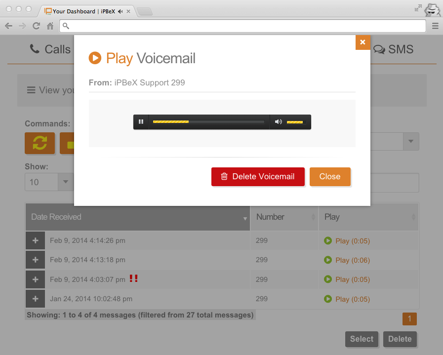 Play Voicemail - iPBeX Cloud Telephony